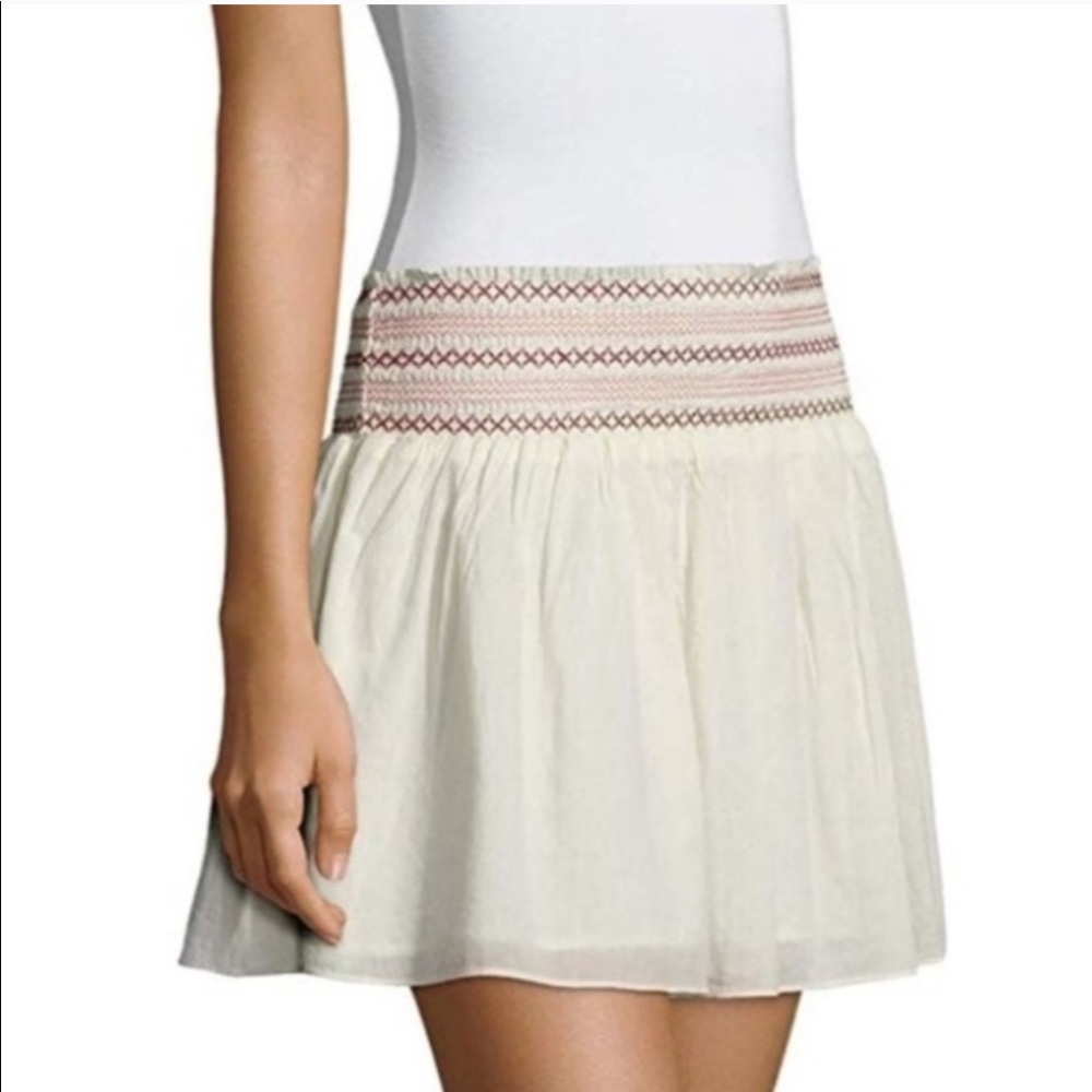 Loveshackfancy Boho Smocked Beach Mini Skirt